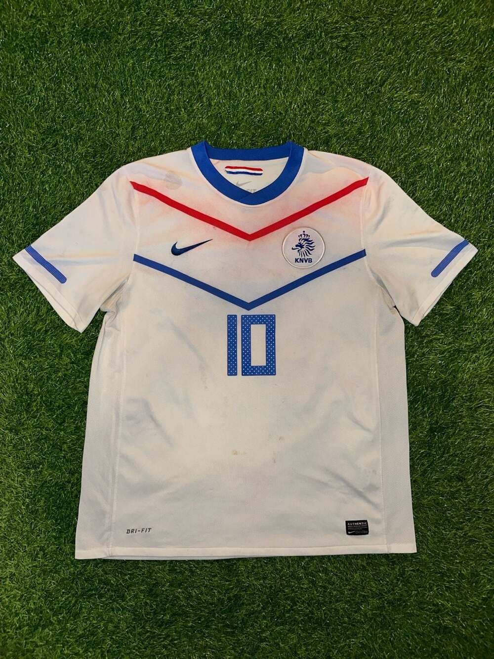 Nike Netherlands 2010 Away Sneijder 10 Jersey Size L White
